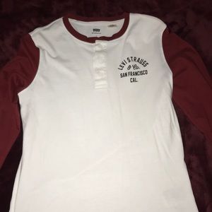 Levi’s red and white long sleeve tee